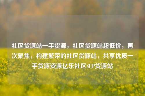 社区货源站一手货源	，社区货源站超低价，再次聚焦，构建繁荣的社区货源站	，共享优质一手货源资源亿乐社区SUP货源站  第1张
