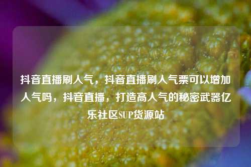抖音直播刷人气，抖音直播刷人气票可以增加人气吗，抖音直播	，打造高人气的秘密武器亿乐社区SUP货源站  第1张